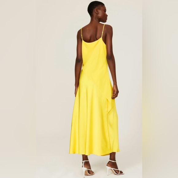 Saunders Collection Lara Yellow Maxi Length Spaghetti Strap Slip Dress Size 12 - Picture 3 of 10